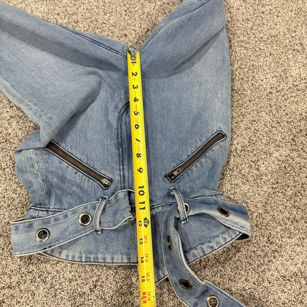 GRLFRND $328 ‘Mia’ Paperbag Belted Skinny Jeans Light Wash High Rise Women’s 25 - Picture 10 of 13
